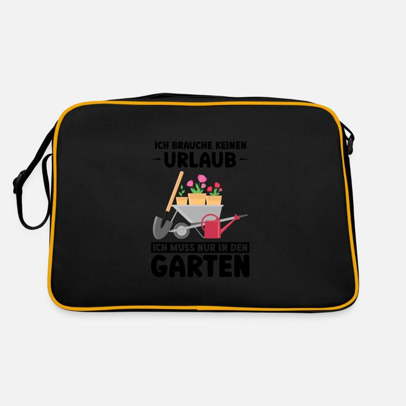 Garten Pflanze Gartenarbeit Geschenk - Retro Tasche - Schwarz/Gold