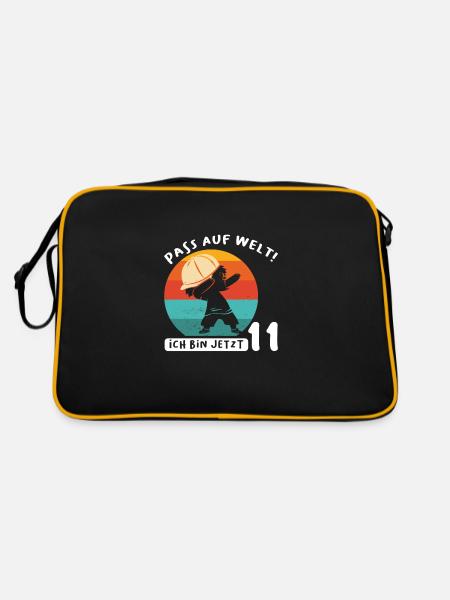 11.Geburtstag Dabbing 11 Jahre alt Geschenk - Retro Tasche - Schwarz/Gold - Hinten