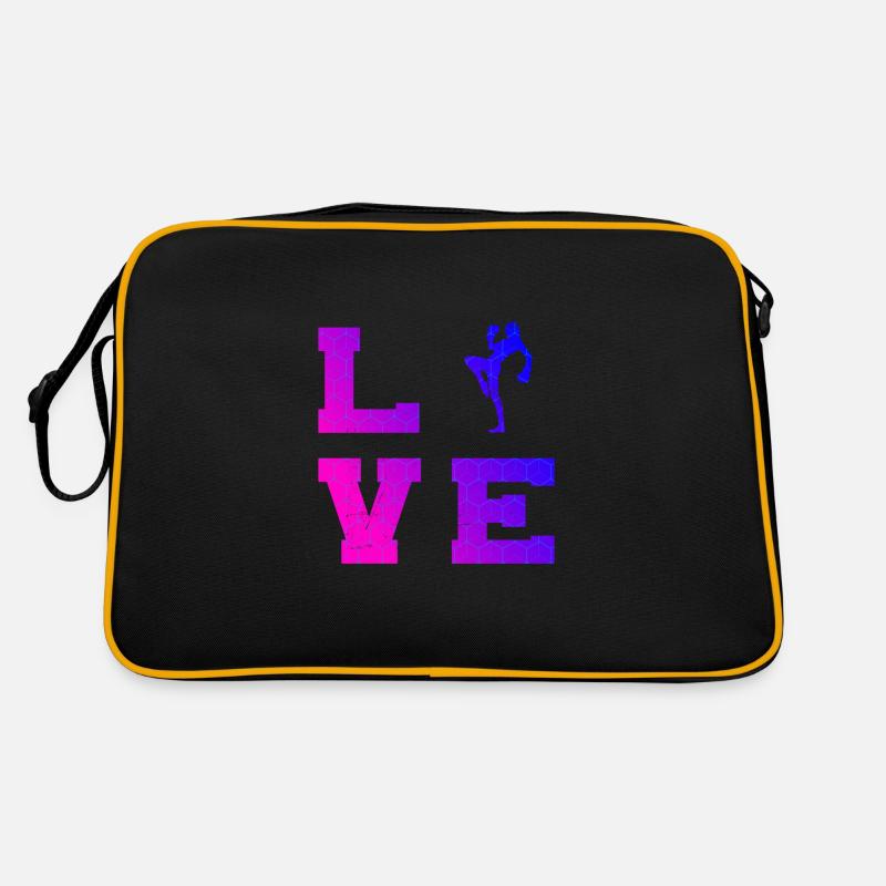 Kickbox Kickboxing Boxing Kickboxer Kickboxen - Retro Tasche - Schwarz/Gold