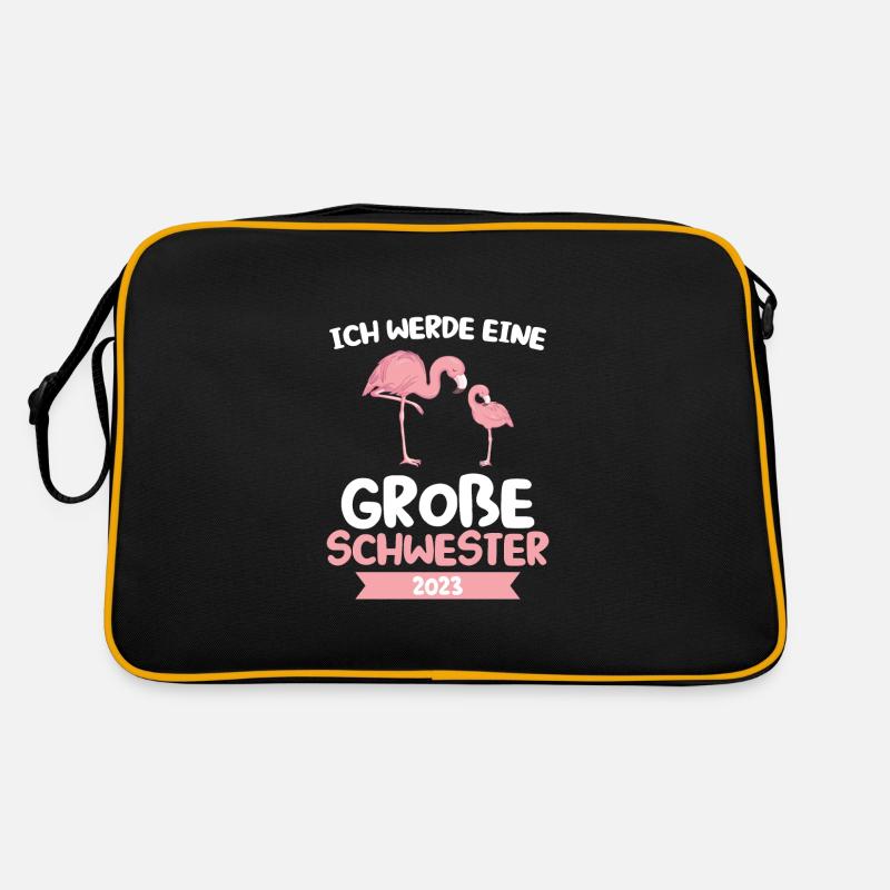 Große Schwester Flamingo Grosse Schwester Geschenk Retro Tasche