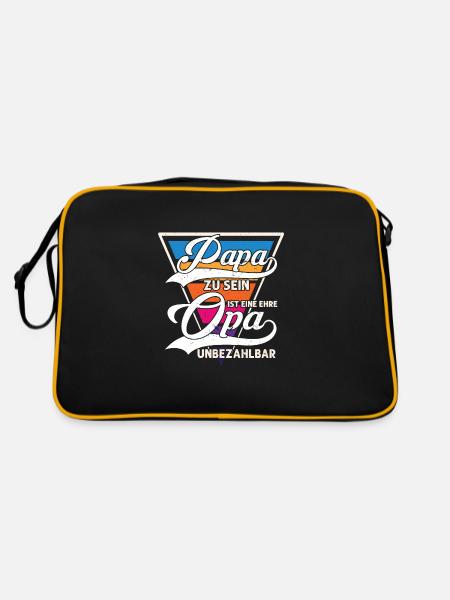 Grossvater opa Opas Geschenk - Retro Tasche - Schwarz/Gold