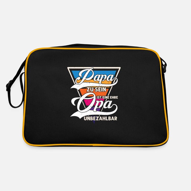 Grossvater opa Opas Geschenk - Retro Tasche - Schwarz/Gold