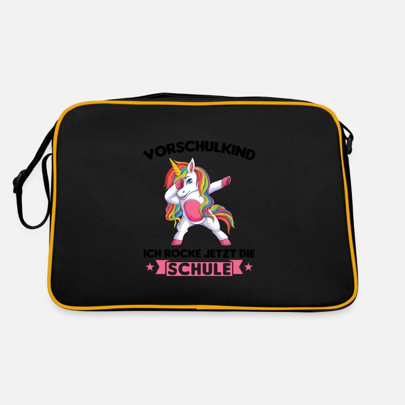 Vorschulung Vorschulkind Schule Geschenk - Retro Tasche - Schwarz/Gold
