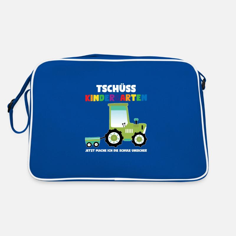 Schulkind Traktor Schulbeginn Geschenk Retro Tasche