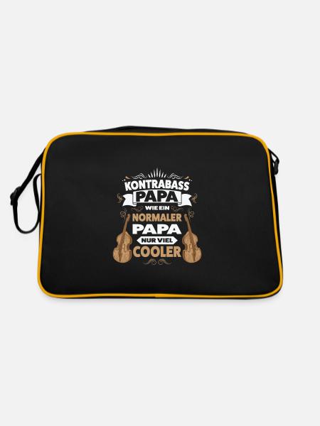 Kontrabass Papa Kontrabass Papa Geschenk - Retro Tasche - Schwarz/Gold