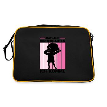Kindergarten Dabbing Kita-Start Geschenk - Retro Tasche - Schwarz/Gold - Hinten