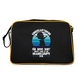 Kindergarten Dabbing Kita-Start Geschenk - Retro Tasche - Schwarz/Gold - Hinten