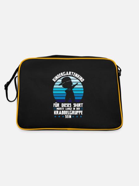 Kindergarten Dabbing Kita-Start Geschenk - Retro Tasche - Schwarz/Gold - Hinten