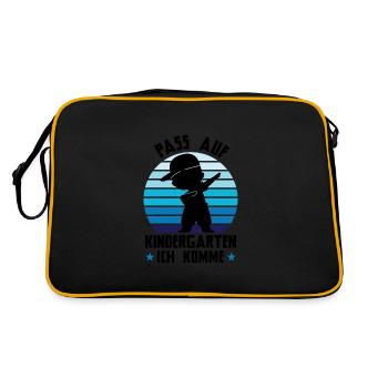 Kindergarten Dabbing Kita-Start Geschenk - Retro Tasche - Schwarz/Gold - Hinten