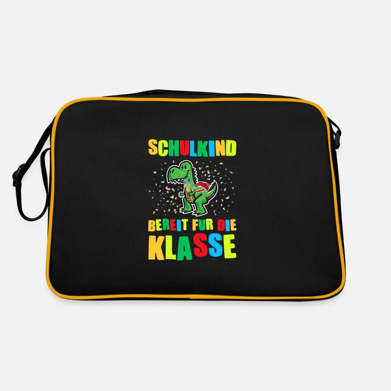 Schulkind Dino Einschulung Geschenk Retro Tasche