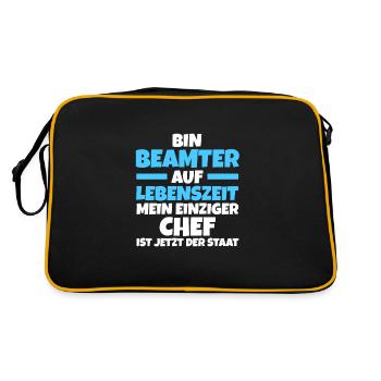 Beamter Beamte Staatsdienst Geschenk - Retro Tasche - Schwarz/Gold - Hinten