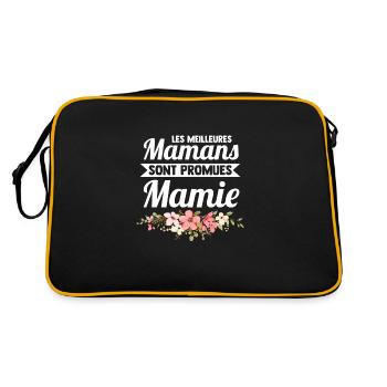 Oma Familie Großeltern Geschenk - Retro Tasche - Schwarz/Gold - Hinten