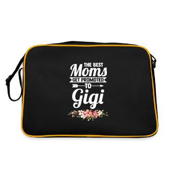 Oma Familie Gigi Geschenk - Retro Tasche - Schwarz/Gold - Hinten