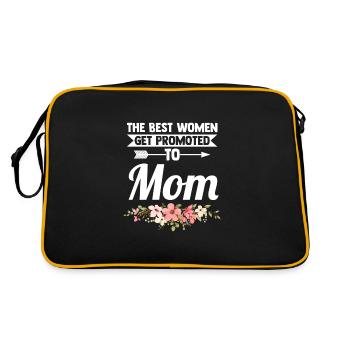 Mutter Familie Mütter Geschenk - Retro Tasche - Schwarz/Gold - Hinten