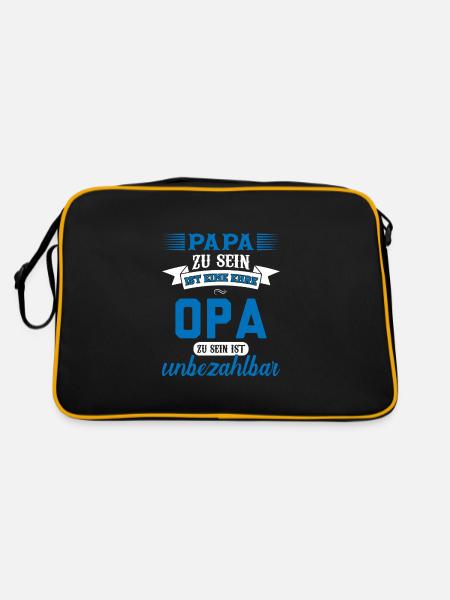 Papa & Opa Familie Großvater Geschenk - Retro Tasche - Schwarz/Gold