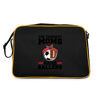 baller fussball baller Geschenk - Retro Tasche - Schwarz/Gold - Hinten