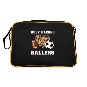 baller fussball baller Geschenk - Retro Tasche - Schwarz/Gold - Hinten
