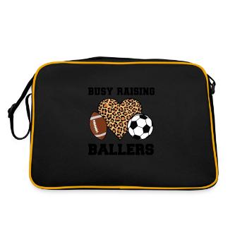 baller fussball baller Geschenk - Retro Tasche - Schwarz/Gold - Hinten