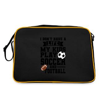 baller fussball baller Geschenk - Retro Tasche - Schwarz/Gold - Hinten
