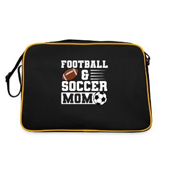 baller fussball baller Geschenk - Retro Tasche - Schwarz/Gold - Hinten