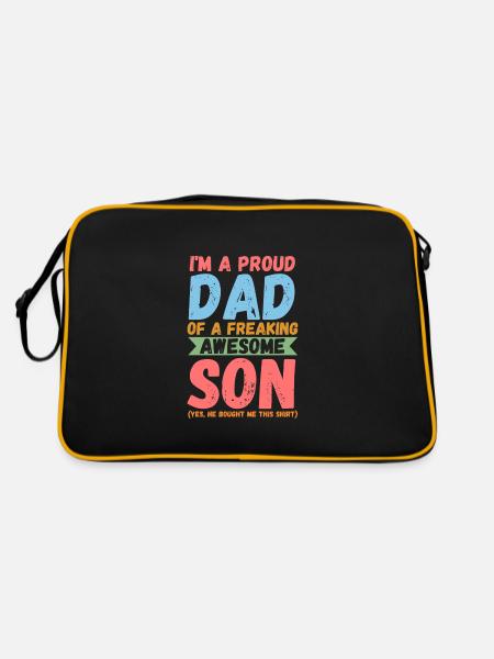 Papa Vatertag Papa Geschenk - Retro Tasche - Schwarz/Gold