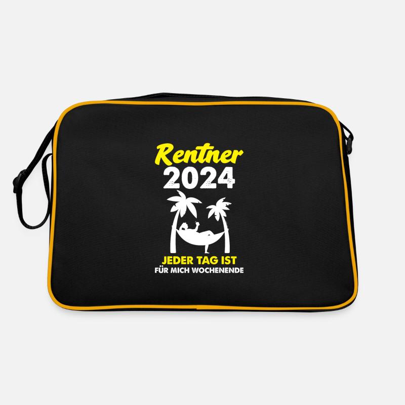 Rentner 2024 Rente Rente 2024 Geschenk - Retro Tasche - Schwarz/Gold