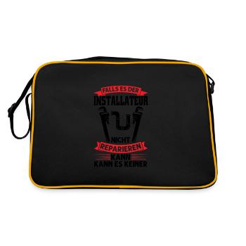 Installateur Beruf Installateurmeister Geschenk - Retro Tasche - Schwarz/Gold - Hinten