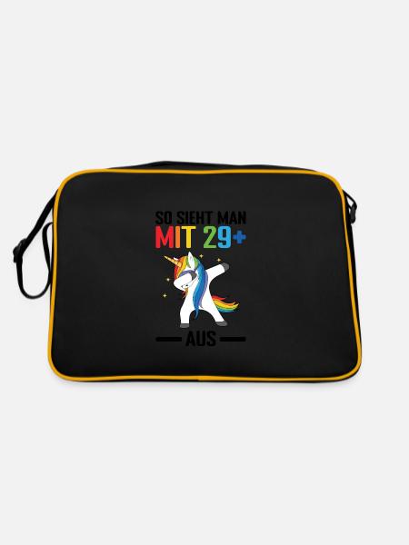 Geburtstag Geburtstagfeier dreizig Jahre alt Gesch - Retro Tasche - Schwarz/Gold - Hinten