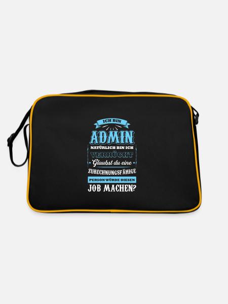 Admin Informatiker Administrator Geschenk - Retro Tasche - Schwarz/Gold - Hinten
