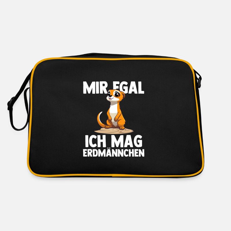 Erdmännchen Tier Säugetier Geschenk Retro Tasche