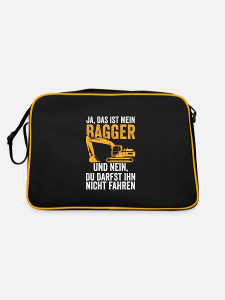 Bagger Fahrer Baggerführer Geschenk - Retro Tasche - Schwarz/Gold