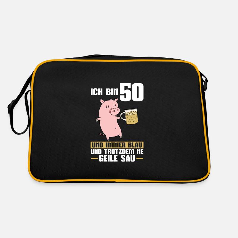 50. Geburtstag Schwein 50 Jahre alt Geschenk Retro Tasche