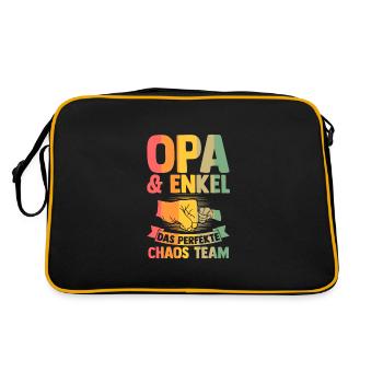 Patenonkel Patentochter Patenonkels Geschenk - Retro Tasche - Schwarz/Gold - Hinten