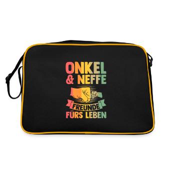 Patenonkel Patensohn Patenonkels Geschenk - Retro Tasche - Schwarz/Gold - Hinten