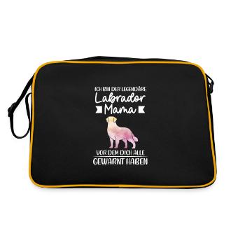 Labrador Mama Hund Labbi Mama Geschenk - Retro Tasche - Schwarz/Gold - Hinten