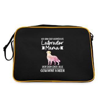 Labrador Mama Hund Hundehalterin Geschenk - Retro Tasche - Schwarz/Gold - Hinten