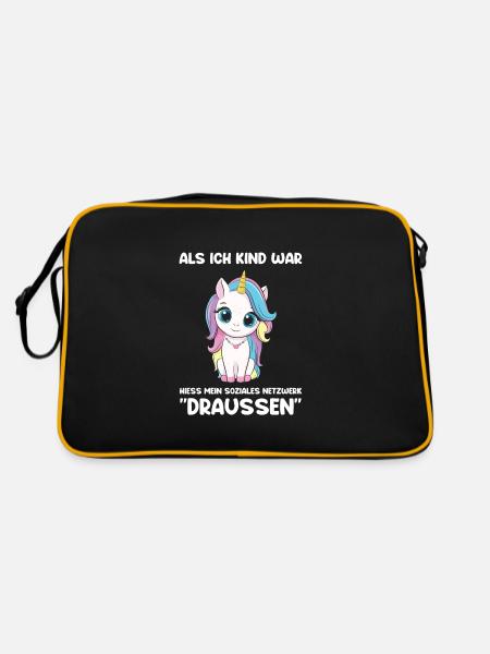 Witzig Ironie Büro Humor Geschenk - Retro Tasche - Schwarz/Gold