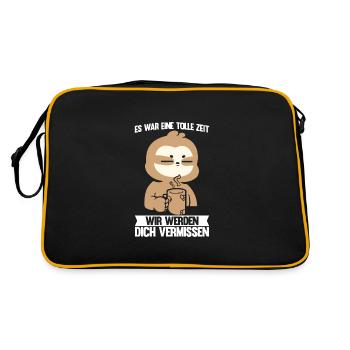 Abschied Kollegin Abschiedsparty Geschenk - Retro Tasche - Schwarz/Gold - Hinten