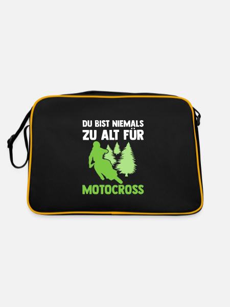 Motocross Biker Dirtbike Geschenk - Retro Tasche - Schwarz/Gold