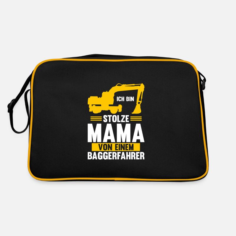Bagger Fahrer Bagger Bauen Geschenk - Retro Tasche - Schwarz/Gold