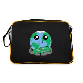 Vendredi pour le futur, cadeau de protestation contre le changement climatique du CO2 - Sac Retro - noir/or - Dos
