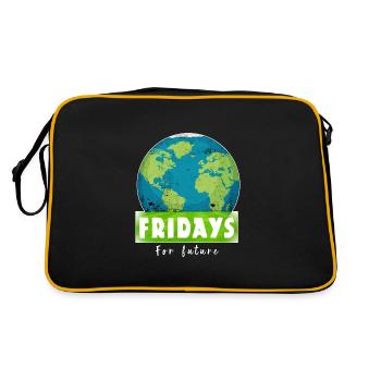 Vendredi pour le futur, cadeau de protestation contre le changement climatique du CO2 - Sac Retro - noir/or - Dos