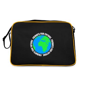 Vendredi pour le futur, cadeau de protestation contre le changement climatique du CO2 - Sac Retro - noir/or - Dos