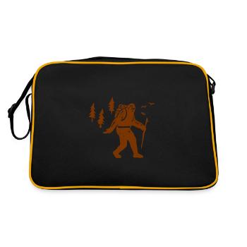 Hiking Hikers Nature Mountain Forests Summit Gift - Retro Bag - black/gold - Back