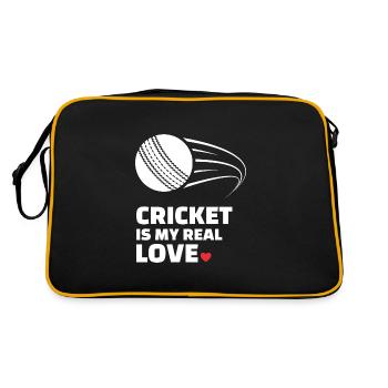 J’aime le cricket pour tous les joueurs de cricket - Sac Retro - noir/or - Dos