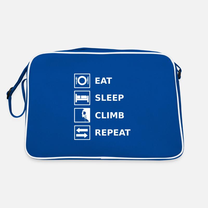 Eat Sleep Climb Repeat Climbing Klettern Retro Tasche