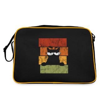 Chat Retro Chat Chat Yeux Chat Miaou - Sac Retro - noir/or - Dos