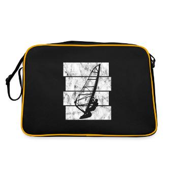 Surfen Windsurfen Retro Windsurfing Windsurfer - Retro Tasche - Schwarz/Gold - Hinten