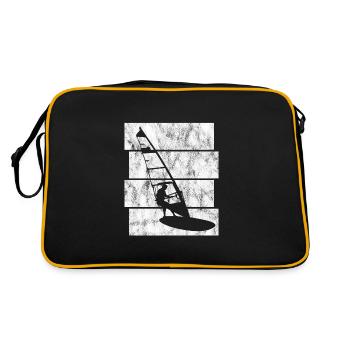 Windsurfen Windsurfer Retro Windsurfing Surfen - Retro Tasche - Schwarz/Gold - Hinten
