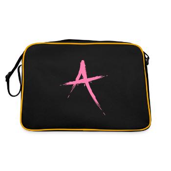 Letter A Design Brush in Pink Pink - Retro Bag - black/gold - Back